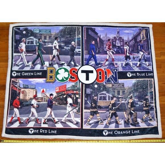 T-Pass Original Blanket -Shera- Boston Legends - Celtics-Patriots-Red Sox-Bruins - Picture 2 of 8